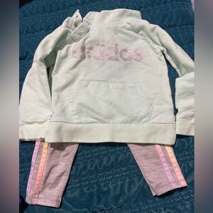Adidas Kids Pastel Mint and Pink Leggings